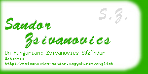 sandor zsivanovics business card